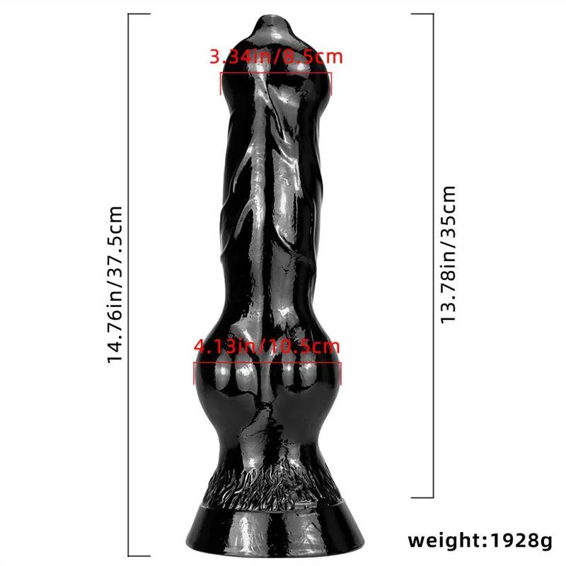 14.5 IN Huge Black / Skin Dog Knot Dildo PVC K9 Sex Toy 1 14.5 IN Huge Black / Skin Dog Knot Dildo PVC K9 Sex Toy 1
