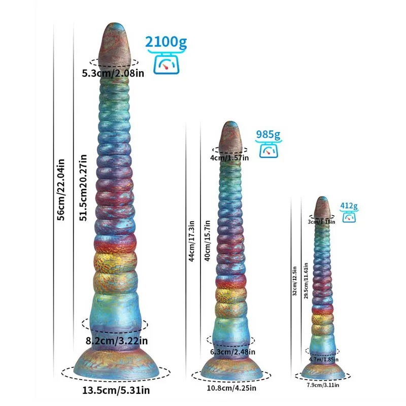12.5/ 17 / 22 IN Extra Long Fantasy Tentacle Anal Dildo 1 12.5/ 17 / 22 IN Extra Long Fantasy Tentacle Anal Dildo 1