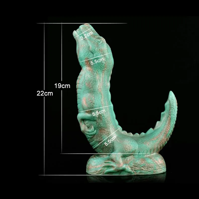 8.5 IN Green Dinosaur Dildo Silicone Dragon Sex Toy 1 8.5 IN Green Dinosaur Dildo Silicone Dragon Sex Toy 1
