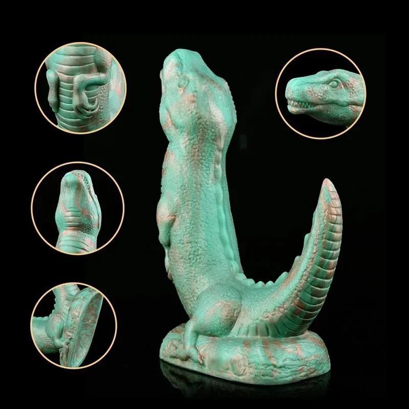 8.5 IN Green Dinosaur Dildo Silicone Dragon Sex Toy 3 8.5 IN Green Dinosaur Dildo Silicone Dragon Sex Toy 3