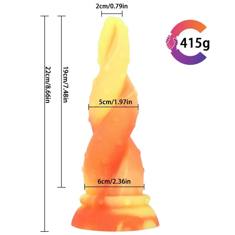 8.5 IN Twisted Tentacle Dildo Liquid Silicone Squid Anal Plug 1 8.5 IN Twisted Tentacle Dildo Liquid Silicone Squid Anal Plug 1