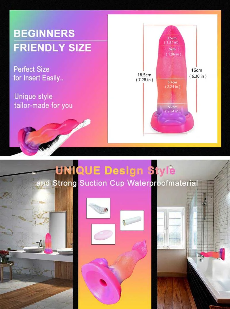 7 IN Small Grow-In-The-Dark Vibrating Monster Tongue Dildo 1 7 IN Small Grow-In-The-Dark Vibrating Monster Tongue Dildo 1