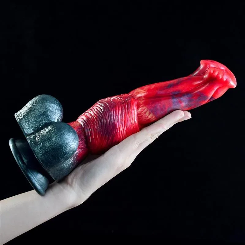 9.5 IN Fantasy Horse Dildo With Balls Silicone Animal Penis 4 9.5 IN Fantasy Horse Dildo With Balls Silicone Animal Penis 4