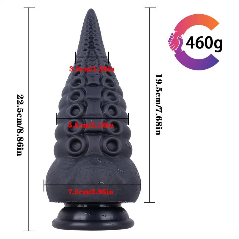 8.5 IN Black Tentacle Dildo Liquid Silicone Octopus Anal Plug 1 8.5 IN Black Tentacle Dildo Liquid Silicone Octopus Anal Plug 1