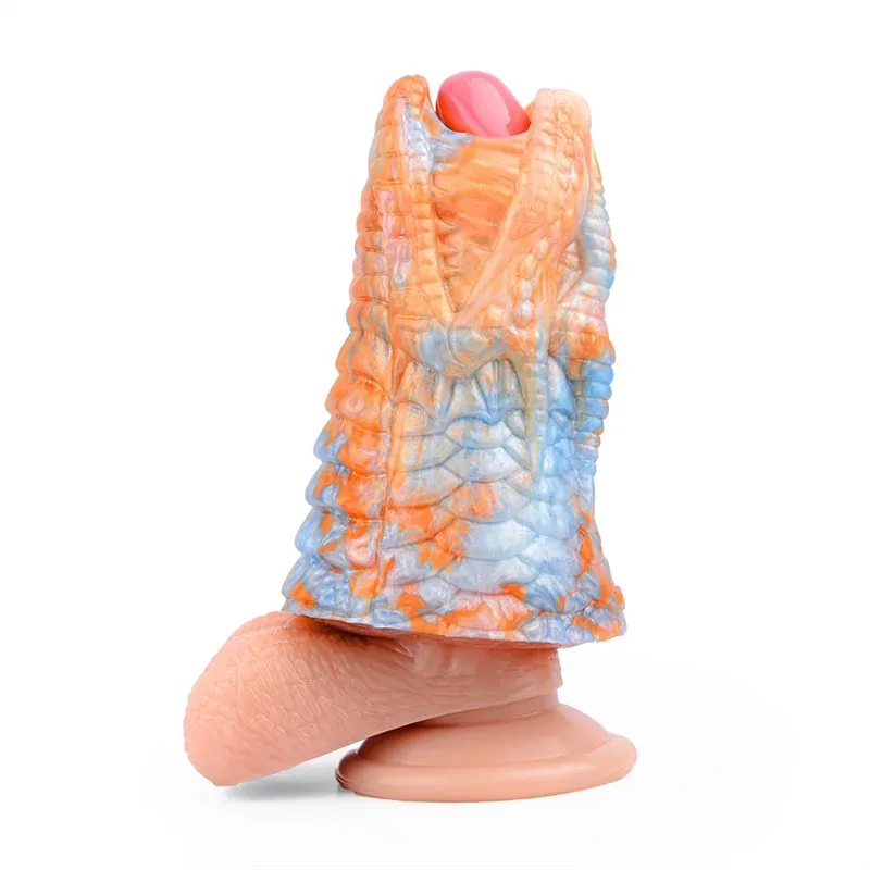 006ed1274f3f128b Fantasy Dragon Head Cock Sleeve Soft Silicone Penis Extender