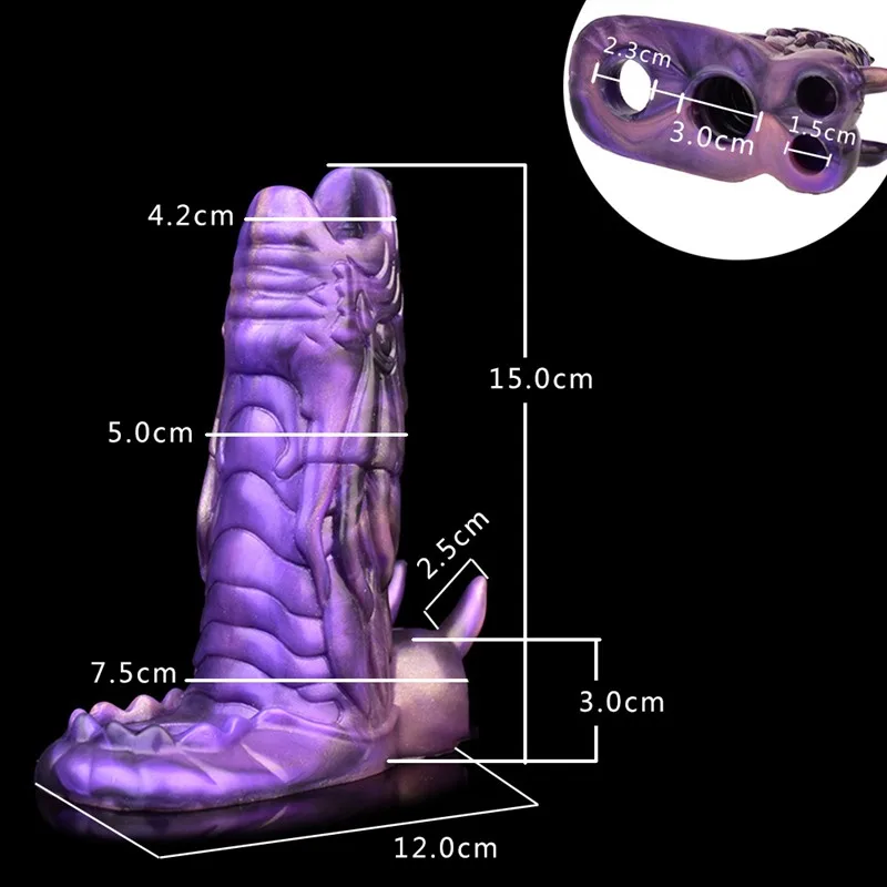 5.9 IN Dragon Cock Sleeve Silicone Exotic Penis Extension 1 5.9 IN Dragon Cock Sleeve Silicone Exotic Penis Extension 1