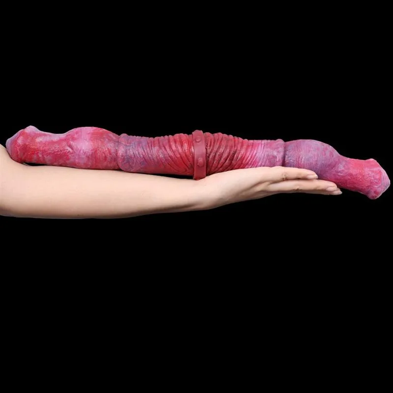 18.5 IN Long Double Ended Knot Dildo Pink/Black 2 18.5 IN Long Double Ended Knot Dildo Pink/Black 2