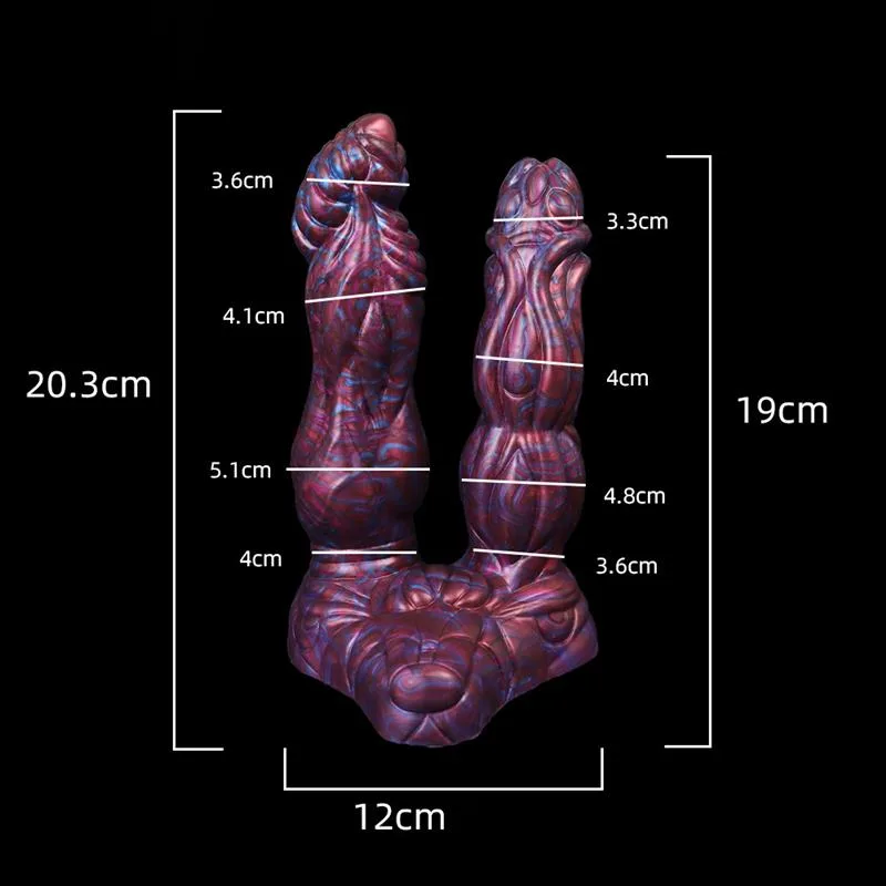 8 IN Fantasy Silicone Double-Headed Alien Dildo 1 8 IN Fantasy Silicone Double-Headed Alien Dildo 1