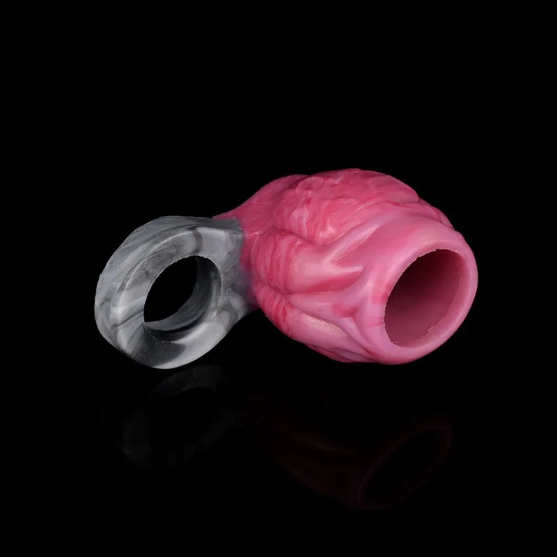 Pink Soft Silicone Knotted Cock Ring Penis Extender 4 Pink Soft Silicone Knotted Cock Ring Penis Extender 4