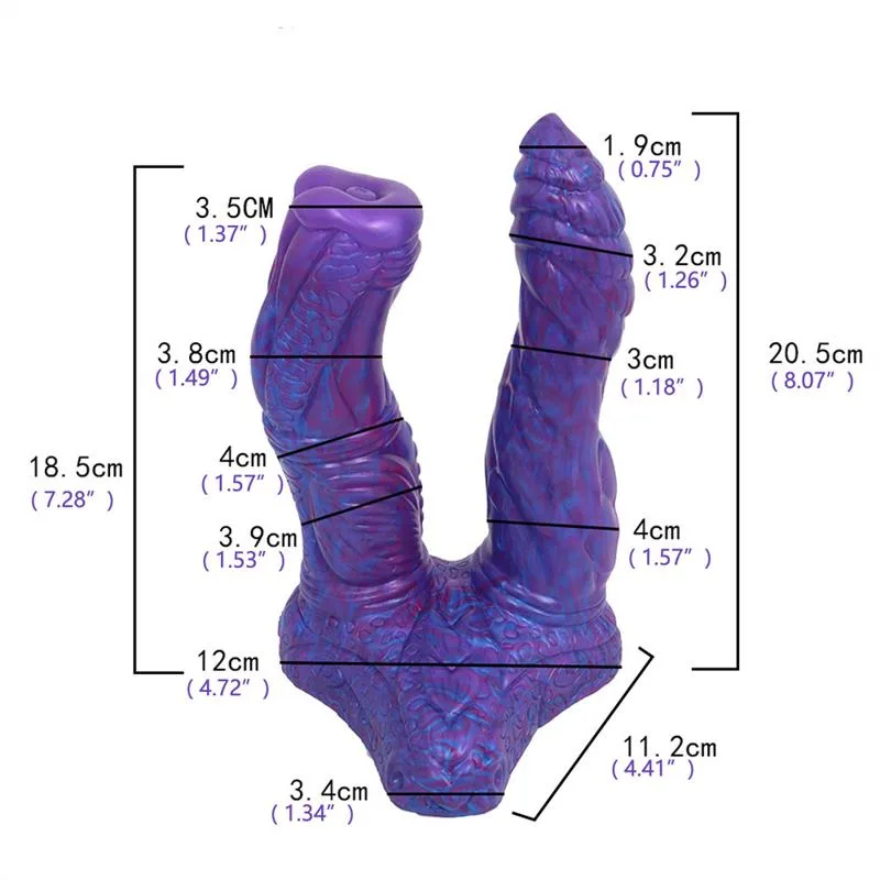 8 IN Purple Suction Cup Double Horse Dildo 1 8 IN Purple Suction Cup Double Horse Dildo 1