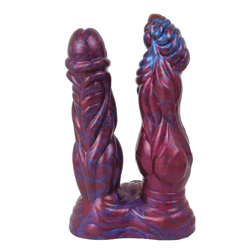 c57bf57e4731363b 8 Inch Fantasy Double-Ended Dragon & Alien Dildo