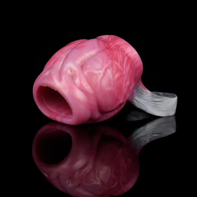 Pink Soft Silicone Knotted Cock Ring Penis Extender 6 Pink Soft Silicone Knotted Cock Ring Penis Extender 6