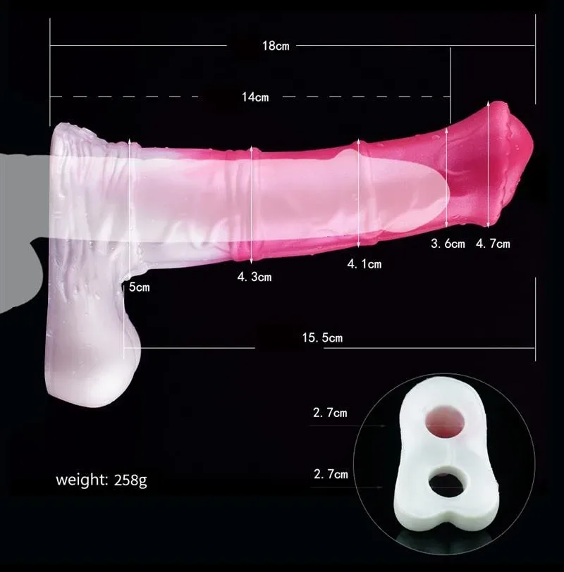 7 IN Pink Horse Cock Sleeve Silicone Penis Extender 1 7 IN Pink Horse Cock Sleeve Silicone Penis Extender 1