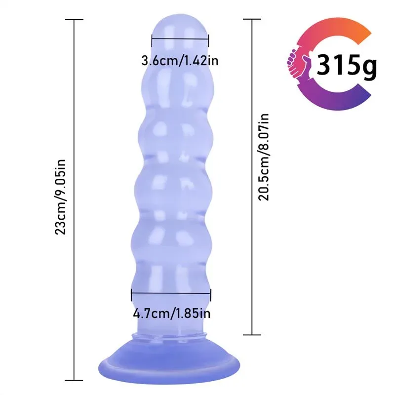 9 IN Beaded PVC Dildo Strap On Harness Set 2 9 IN Beaded PVC Dildo Strap On Harness Set 2