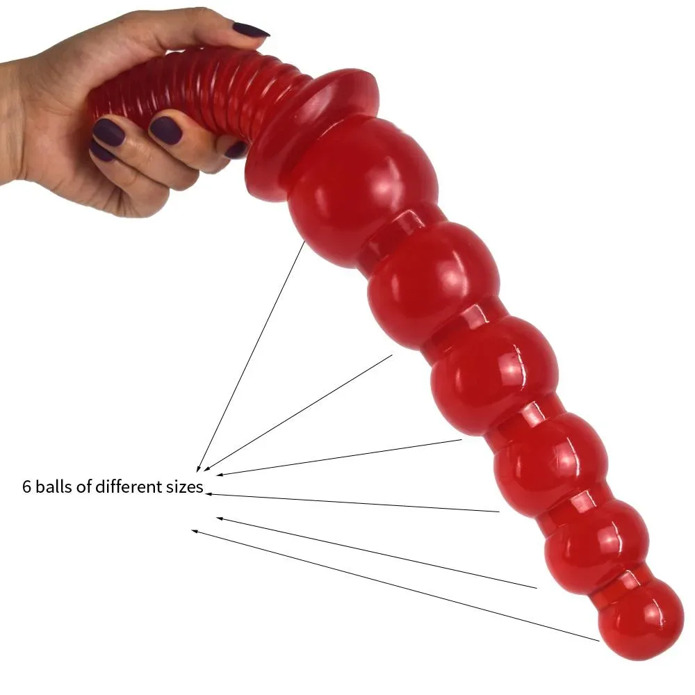 14 IN Anal Beads PVC Dildo with Handle 2 14 IN Anal Beads PVC Dildo with Handle 2