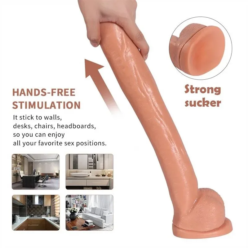 15.5 IN Big Long Flexible PVC Dildo 5 15.5 IN Big Long Flexible PVC Dildo 5