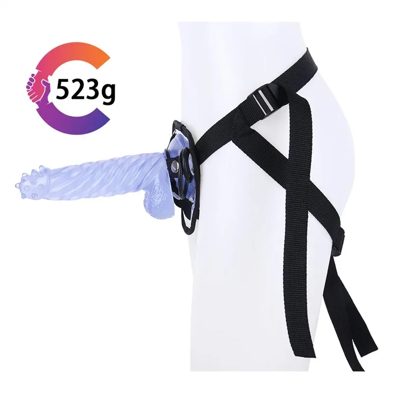 8 IN Blue Spiked Head PVC Dildo Strap On Set 1 8 IN Blue Spiked Head PVC Dildo Strap On Set 1