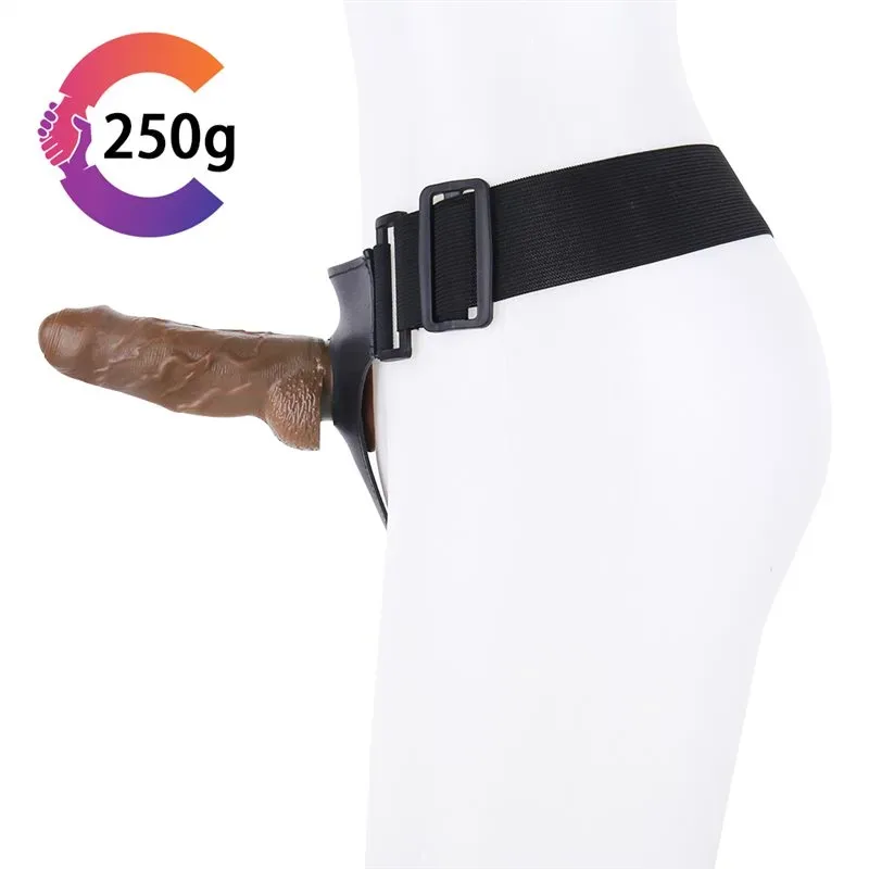 6 IN Short Brown Silicone Dildo with Strap On Harness 1 6 IN Short Brown Silicone Dildo with Strap On Harness 1