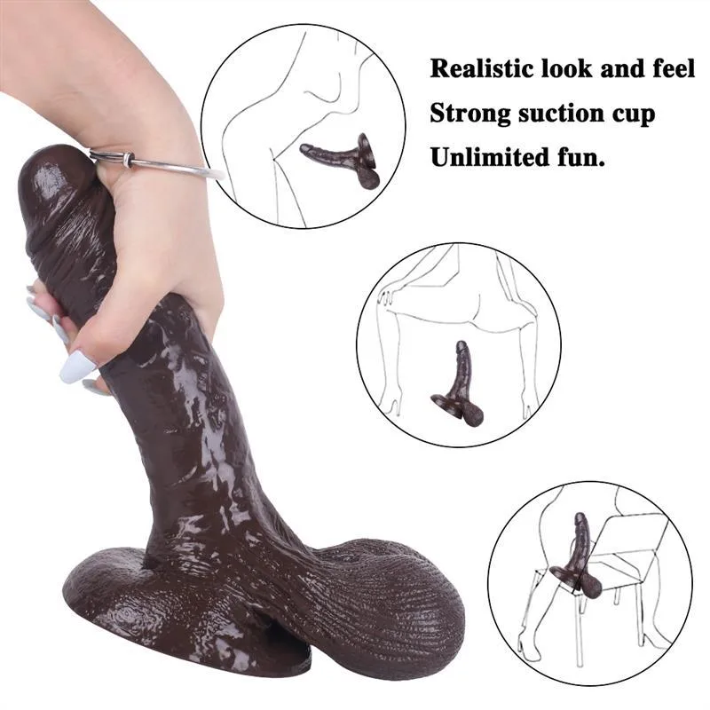 9.5 IN Large Realistic PVC Dildo with Big Balls 3 9.5 IN Large Realistic PVC Dildo with Big Balls 3