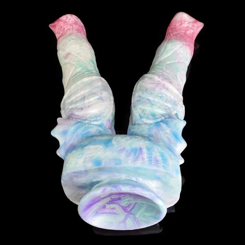 8.5 IN Fantasy Silicone Double Headed Knot Dildo 4 8.5 IN Fantasy Silicone Double Headed Knot Dildo 4