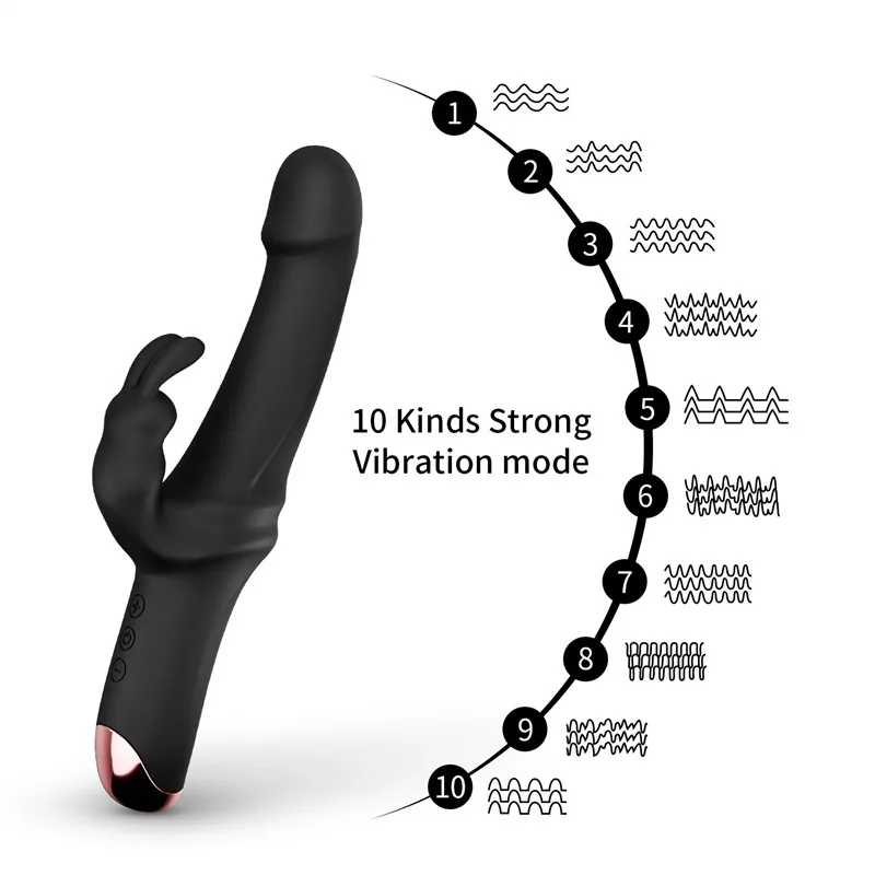 10 Powerful Vibration Silicone Rabbit Vibrator 2 10 Powerful Vibration Silicone Rabbit Vibrator 2
