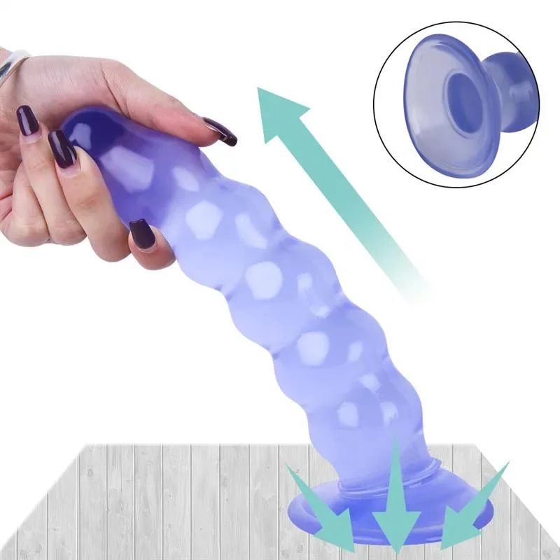 9 IN Beaded PVC Dildo Strap On Harness Set 6 9 IN Beaded PVC Dildo Strap On Harness Set 6