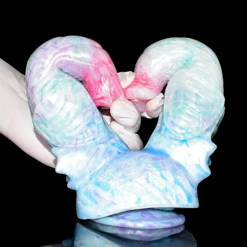 8.5 IN Fantasy Silicone Double Headed Knot Dildo 6 8.5 IN Fantasy Silicone Double Headed Knot Dildo 6