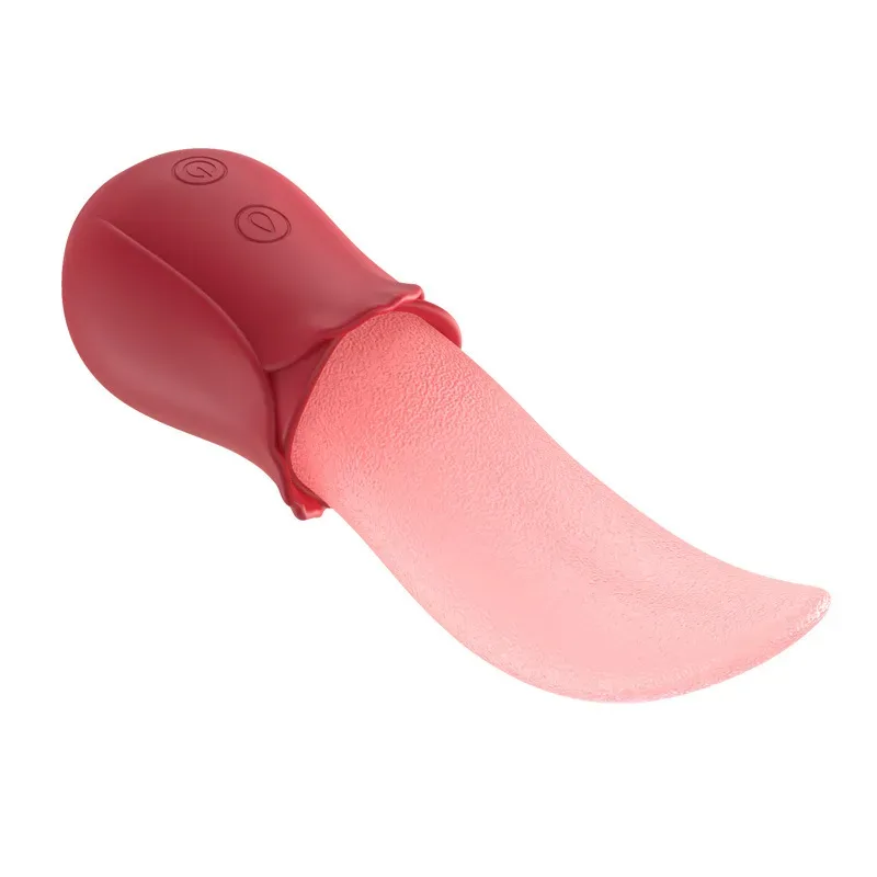 45c9f554ccaefe5a 10 Speeds Realistic Rose Tongue Licking Vibrator