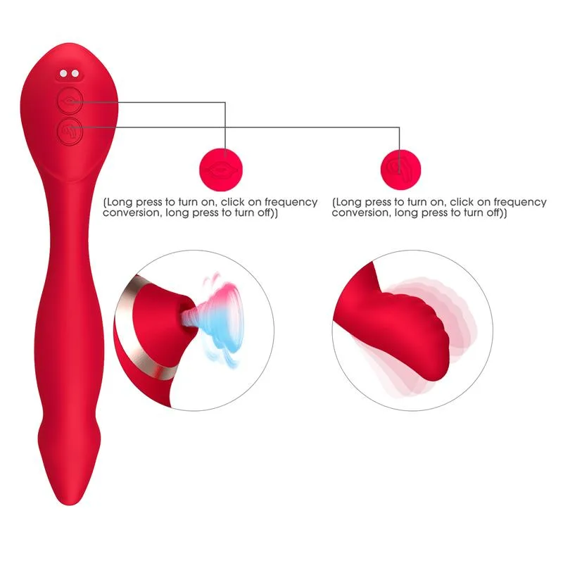 Red Flexible Clit Sucking G-spot Vibrating Women Toy 4 Red Flexible Clit Sucking G-spot Vibrating Women Toy 4
