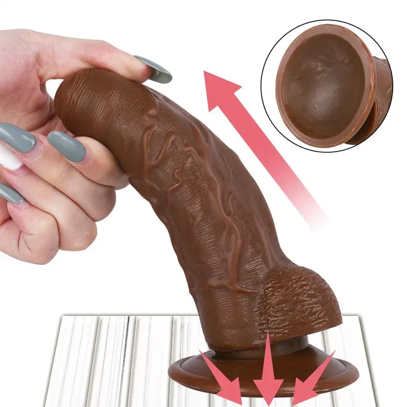 6 IN Short Brown Silicone Dildo with Strap On Harness 6 6 IN Short Brown Silicone Dildo with Strap On Harness 6