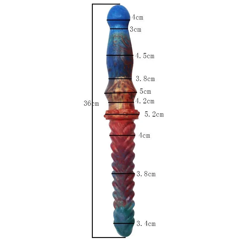 14 IN Silicone Ribbed Double Ended Lesbian Dildo 1 14 IN Silicone Ribbed Double Ended Lesbian Dildo 1
