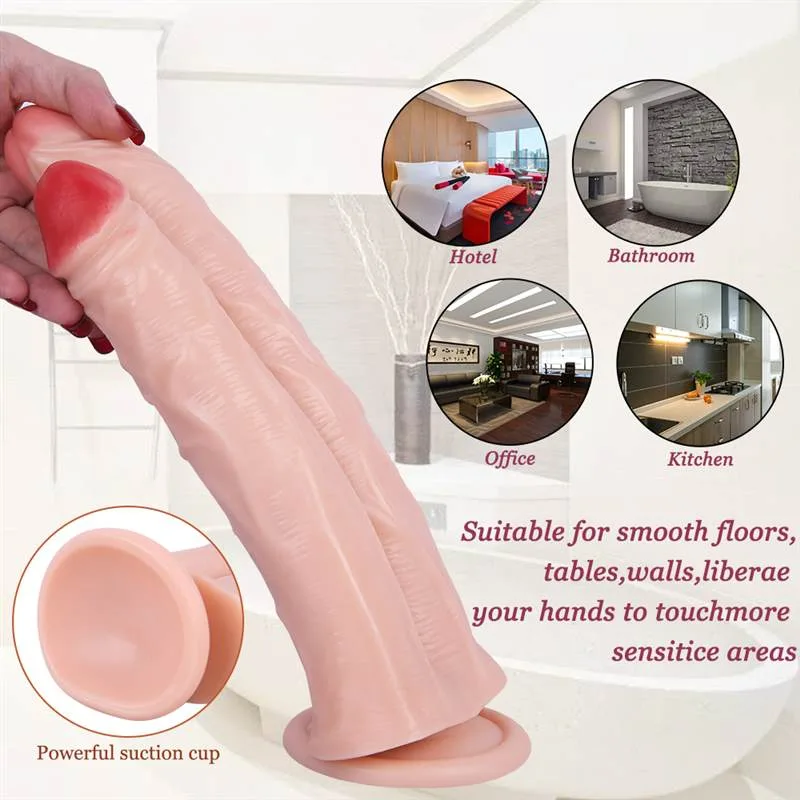 10.5 IN Conjoined PVC Dildo Realistic Siamese Penis 6 10.5 IN Conjoined PVC Dildo Realistic Siamese Penis 6