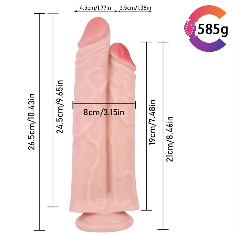 10.5 IN Conjoined PVC Dildo Realistic Siamese Penis 1 10.5 IN Conjoined PVC Dildo Realistic Siamese Penis 1