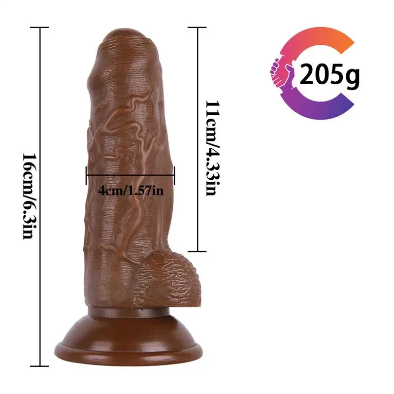6 IN Short Brown Silicone Dildo with Strap On Harness 2 6 IN Short Brown Silicone Dildo with Strap On Harness 2