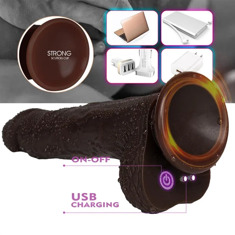 8.5 IN Warming Thrusting Vibrating Rotating Silicone Dildo 6 8.5 IN Warming Thrusting Vibrating Rotating Silicone Dildo 6