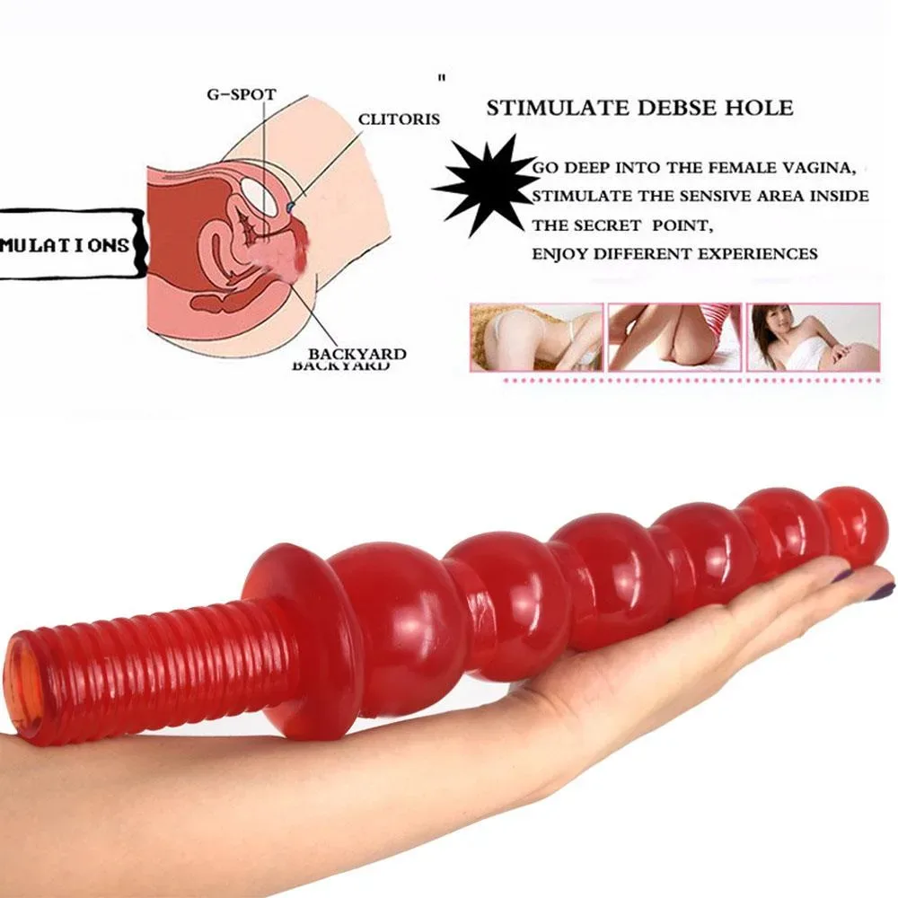 14 IN Anal Beads PVC Dildo with Handle 4 14 IN Anal Beads PVC Dildo with Handle 4
