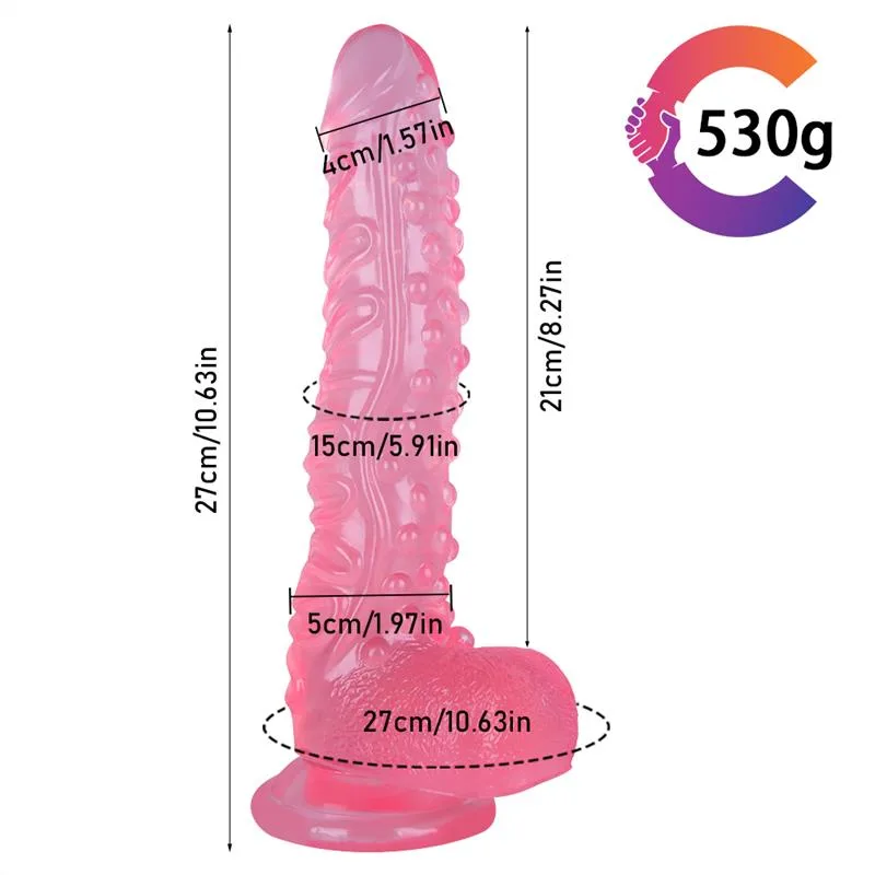10.5 IN Large Beaded PVC Dildo 1 10.5 IN Large Beaded PVC Dildo 1