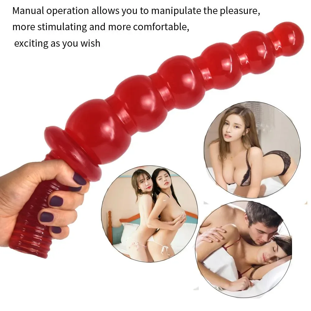 14 IN Anal Beads PVC Dildo with Handle 5 14 IN Anal Beads PVC Dildo with Handle 5