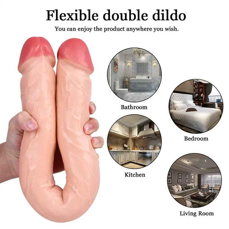 18 IN Long Soft Realistic Double-Ended Dildo 5 18 IN Long Soft Realistic Double-Ended Dildo 5