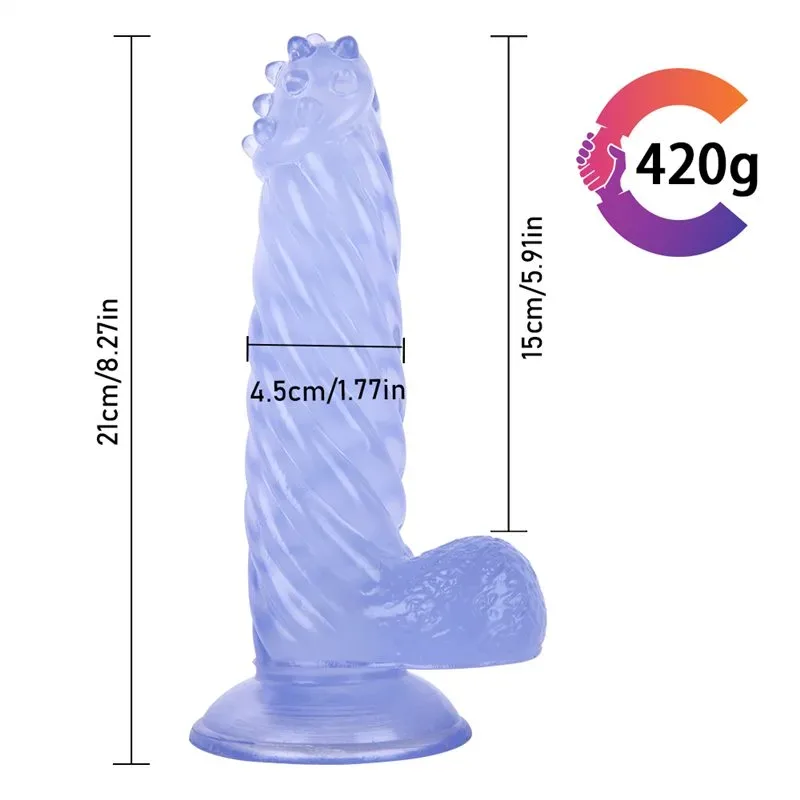 8 IN Blue Spiked Head PVC Dildo Strap On Set 2 8 IN Blue Spiked Head PVC Dildo Strap On Set 2