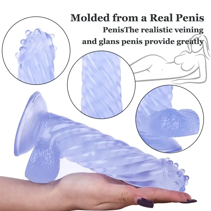 8 IN Blue Spiked Head PVC Dildo Strap On Set 5 8 IN Blue Spiked Head PVC Dildo Strap On Set 5