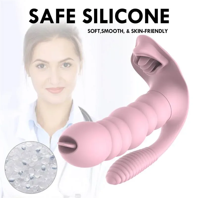 Wearable Triple Vibrator Tongue Licking G Spot Stimulation 3 Wearable Triple Vibrator Tongue Licking G Spot Stimulation 3