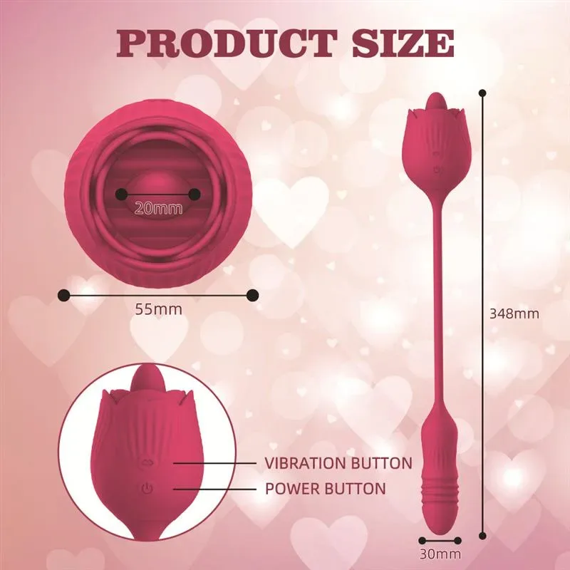 2 In 1 Rose Licking Toy with Thrusting Dildo 7 2 In 1 Rose Licking Toy with Thrusting Dildo 7