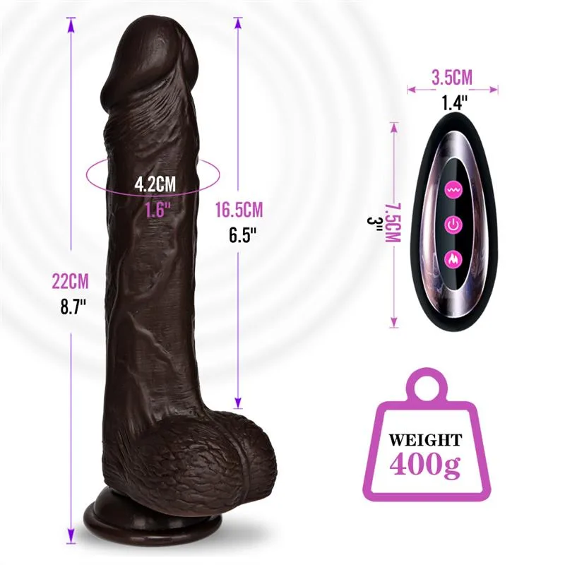8.5 IN Warming Thrusting Vibrating Rotating Silicone Dildo 2 8.5 IN Warming Thrusting Vibrating Rotating Silicone Dildo 2