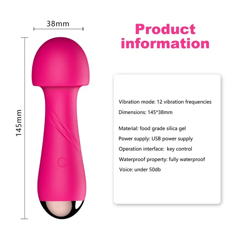 12 Vibration Mushroom Head Mini Personal Wand Vibrator 6 12 Vibration Mushroom Head Mini Personal Wand Vibrator 6