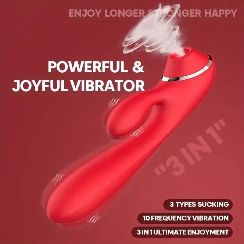Rechargeable 3 In 1 Sucking Vibrator Dildo 3 Rechargeable 3 In 1 Sucking Vibrator Dildo 3