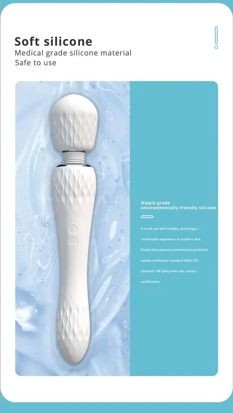 7 Frequencies White Rippled Head Wand Massager 6 7 Frequencies White Rippled Head Wand Massager 6