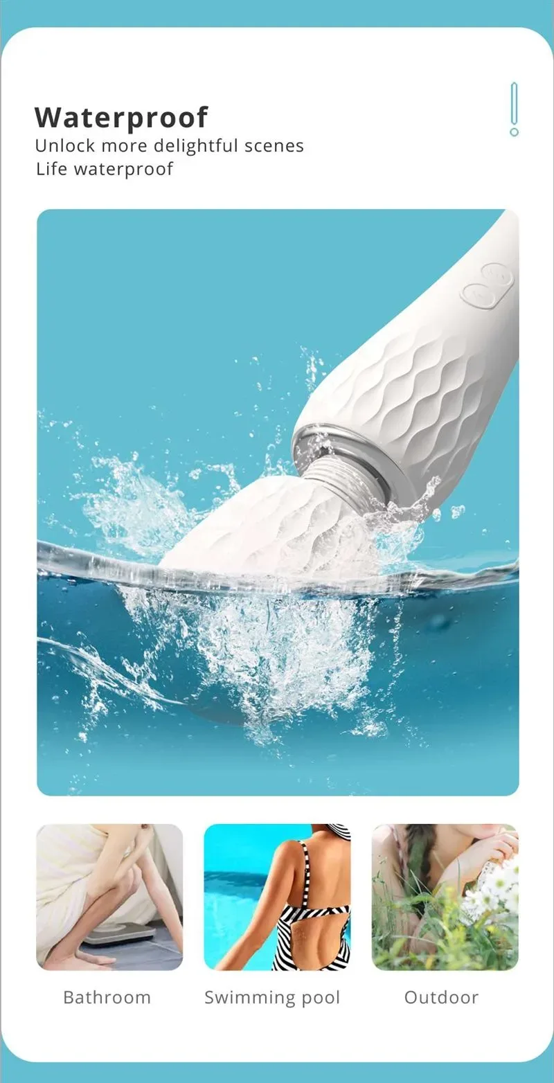 7 Frequencies White Rippled Head Wand Massager 7 7 Frequencies White Rippled Head Wand Massager 7