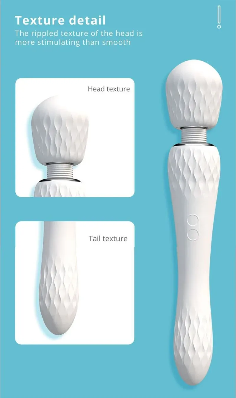 7 Frequencies White Rippled Head Wand Massager 5 7 Frequencies White Rippled Head Wand Massager 5