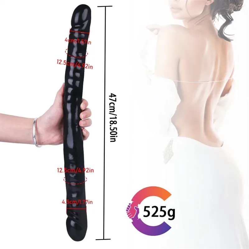 18.5 IN U-Shaped Black Lesbian Double-Ended Dildo 1 18.5 IN U-Shaped Black Lesbian Double-Ended Dildo 1